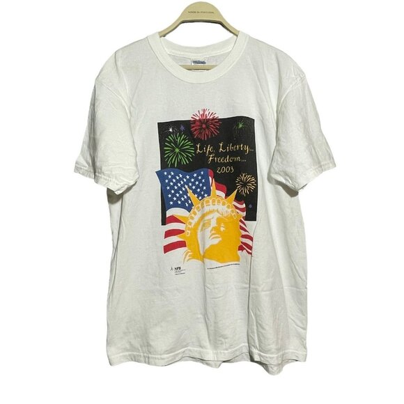 Vintage American Nfb Blind Federation Blindness TShirt Men Sz L Liberty Freedom - Picture 1 of 12